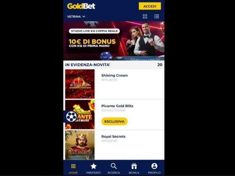 Bonus su GoldBet Casino