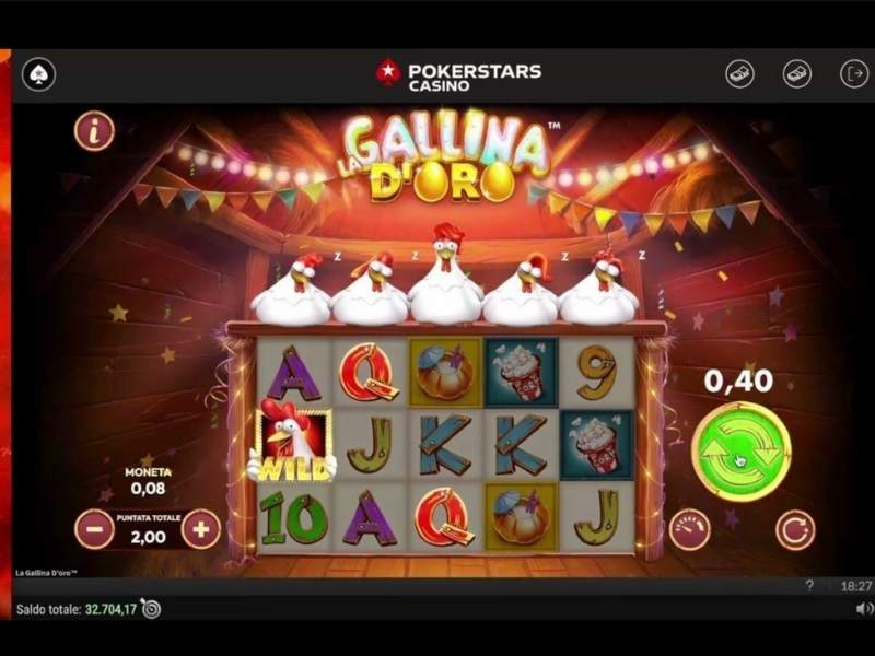 Bonus del 100% a Slot Gallina per PokerStars Casino