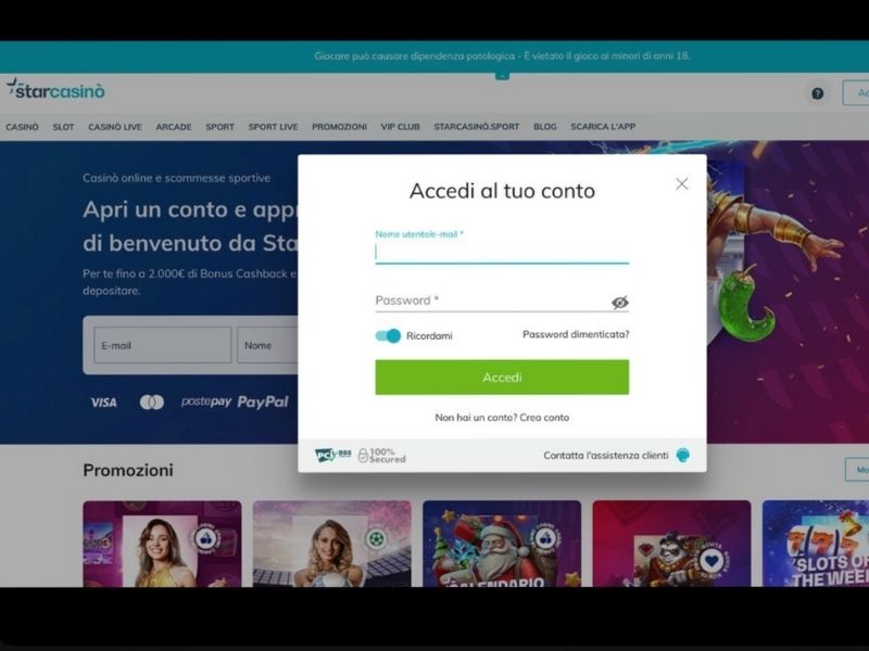 Registrazione al StarCasino casinò